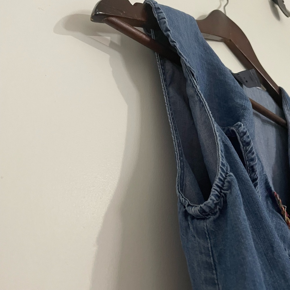 Blue Denim Ruffle Top - Picture 8 of 10